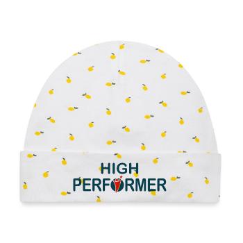High Performer – Starkes Motiv - Baby Premium Organic Mütze - Weiß/Zitronengelb - Vorne