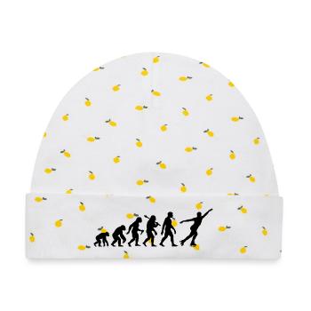 Eiskunstläufer Evolution Eiskunstlauf Schlittschuh - Baby Premium Organic Mütze - Weiß/Zitronengelb - Vorne