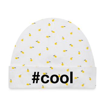 COOL Hashtag - Baby Premium Organic Mütze - Weiß/Zitronengelb - Vorne
