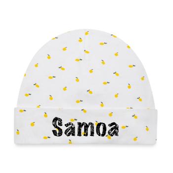 Samoa - Baby Premium Organic Mütze - Weiß/Zitronengelb - Vorne