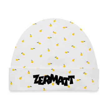 Zermatt - Baby Premium Organic Mütze - Weiß/Zitronengelb - Vorne