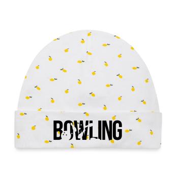 bowling bowlen - Baby Premium Organic Mütze - Weiß/Zitronengelb - Vorne