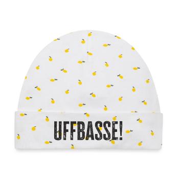 Uffbasse - Aufpassen Dialekt badisch deutsch - Baby Premium Organic Mütze - Weiß/Zitronengelb - Vorne