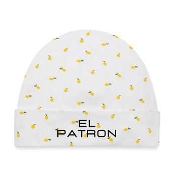 El Patron – Der Macher Look - Baby Premium Organic Mütze - Weiß/Zitronengelb - Vorne