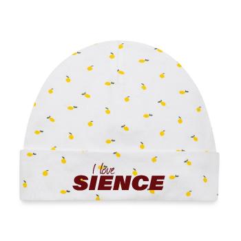 I LOVE SCIENCE - Baby Premium Organic Mütze - Weiß/Zitronengelb - Vorne