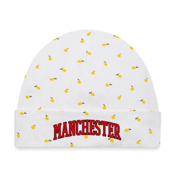 Manchester Arc Schriftzug - Baby Premium Organic Mütze - Weiß/Zitronengelb - Vorne