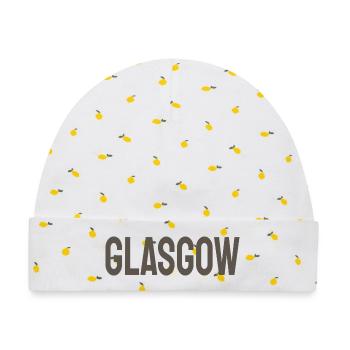 Glasgow - Baby Premium Organic Mütze - Weiß/Zitronengelb - Vorne