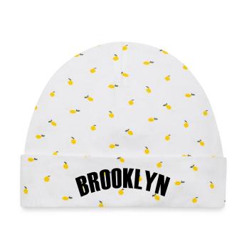 brooklyn shirt - Baby Premium Organic Mütze - Weiß/Zitronengelb - Vorne