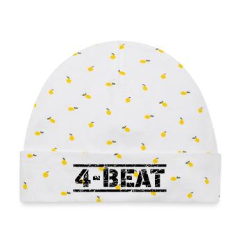 4 Beat - Baby Premium Organic Mütze - Weiß/Zitronengelb - Vorne