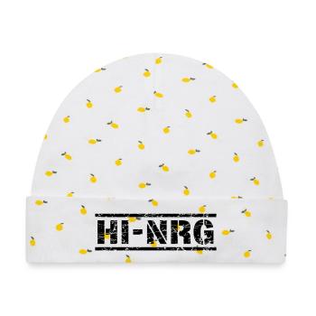 HI NRG - Baby Premium Organic Mütze - Weiß/Zitronengelb - Vorne