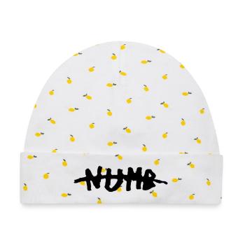 Abstraktes Neon-Licht Design - Baby Premium Organic Mütze - Weiß/Zitronengelb - Vorne