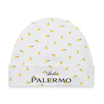 Palermo - Baby Premium Organic Mütze - Weiß/Zitronengelb - Vorne