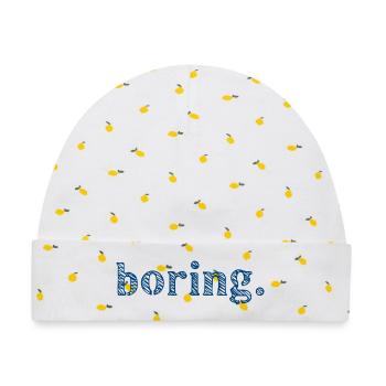 Boring Langeweile - Baby Premium Organic Mütze - Weiß/Zitronengelb - Vorne