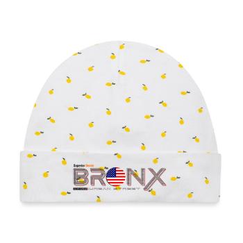 Bronx T-Shirt mit Motiv der amerikanischen Flagge - Baby Premium Organic Mütze - Weiß/Zitronengelb - Vorne
