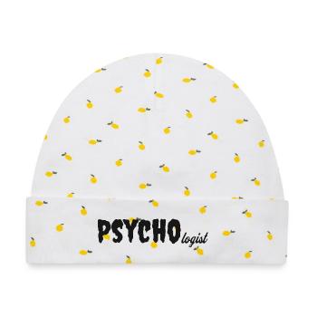 Psycho Loge– Lustiges Psychologen Shirt - Baby Premium Organic Mütze - Weiß/Zitronengelb - Vorne