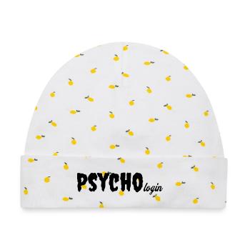 Psycho Lustiges Psychologin Psychologe Statement - Baby Premium Organic Mütze - Weiß/Zitronengelb - Vorne