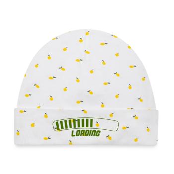 Retro Ladebildschirm Grün - Baby Premium Organic Mütze - Weiß/Zitronengelb - Vorne