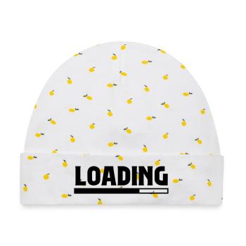 Loading - Baby Premium Organic Mütze - Weiß/Zitronengelb - Vorne