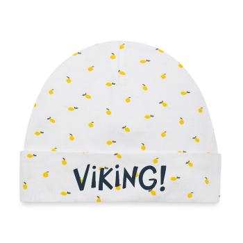 Viking Cree Grober Tippfehler - Baby Premium Organic Mütze - Weiß/Zitronengelb - Vorne