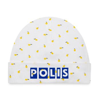 Polizei - Baby Premium Organic Mütze - Weiß/Zitronengelb - Vorne