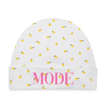 Mode  - Baby Premium Organic Mütze - Weiß/Zitronengelb - Vorne