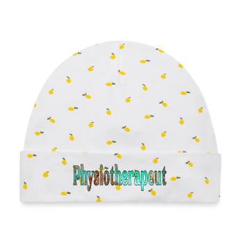 Physiotherapie Physiotherapeut - Baby Premium Organic Mütze - Weiß/Zitronengelb - Vorne