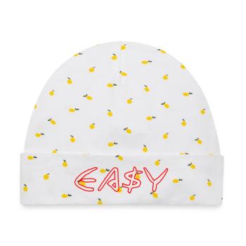 EASY - Baby Premium Organic Mütze - Weiß/Zitronengelb - Vorne