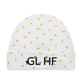 Good luck have fun - Baby Premium Organic Mütze - Weiß/Zitronengelb - Vorne
