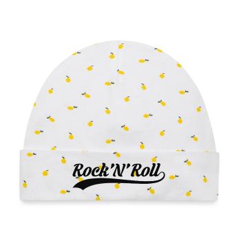 Rock'N'Roll Vintage-Skript - Baby Premium Organic Mütze - Weiß/Zitronengelb - Vorne