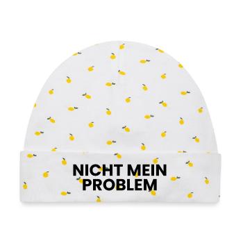 Nicht mein Problem - Baby Premium Organic Mütze - Weiß/Zitronengelb - Vorne