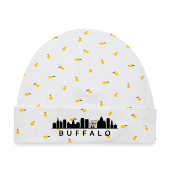 Skyline Buffalo - Baby Premium Organic Mütze - Weiß/Zitronengelb - Vorne