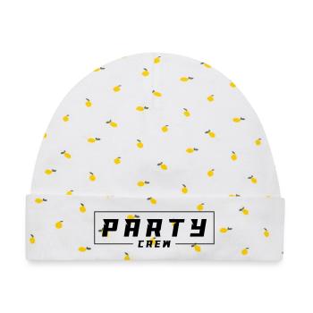 Party Crew - Baby Premium Organic Mütze - Weiß/Zitronengelb - Vorne