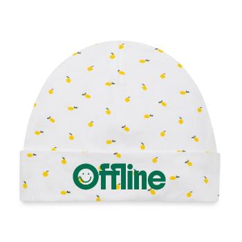 Offline-Modus - Baby Premium Organic Mütze - Weiß/Zitronengelb - Vorne