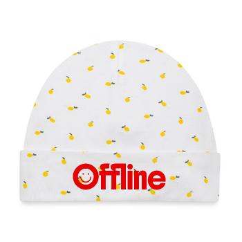 offline - Baby Premium Organic Mütze - Weiß/Zitronengelb - Vorne