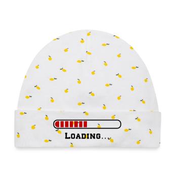 loading - Baby Premium Organic Mütze - Weiß/Zitronengelb - Vorne