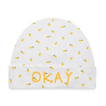 OKAY collection © - Baby Premium Organic Mütze - Weiß/Zitronengelb - Vorne