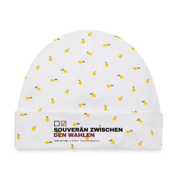 SOUVERÄN ZWISCHEN DEN WAHLEN - Baby Premium Organic Mütze - Weiß/Zitronengelb - Vorne
