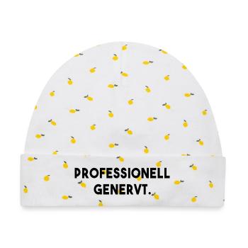 Genervt Spruch - Baby Premium Organic Mütze - Weiß/Zitronengelb - Vorne