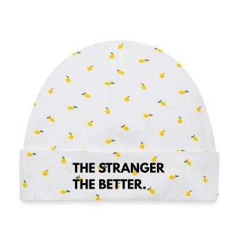 The Stranger The Better - Baby Premium Organic Mütze - Weiß/Zitronengelb - Vorne
