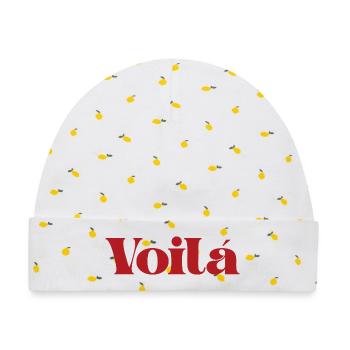 Voila - Baby Premium Organic Mütze - Weiß/Zitronengelb - Vorne