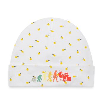 Retro Schlagzeuger Evolution Schlagzeug für Männer - Baby Premium Organic Mütze - Weiß/Zitronengelb - Vorne