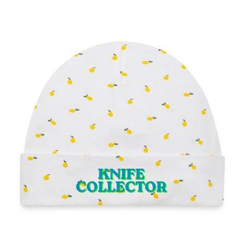 Klingen-Sammler Neon-Look - Baby Premium Organic Mütze - Weiß/Zitronengelb - Vorne