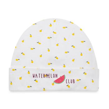 Watermelon Club - Baby Premium Organic Mütze - Weiß/Zitronengelb - Vorne