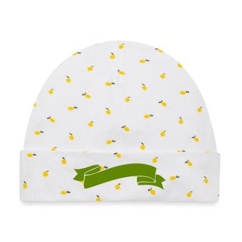 banderole_symbol- - Baby Premium Organic Mütze - Weiß/Zitronengelb - Vorne