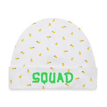 squad- - Baby Premium Organic Mütze - Weiß/Zitronengelb - Vorne