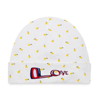 Liebe Neon Handschrift - Baby Premium Organic Mütze - Weiß/Zitronengelb - Vorne