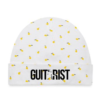 Gitarrist - Baby Premium Organic Mütze - Weiß/Zitronengelb - Vorne