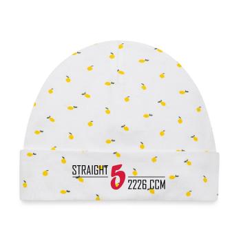 Straight Five - Baby Premium Organic Mütze - Weiß/Zitronengelb - Vorne