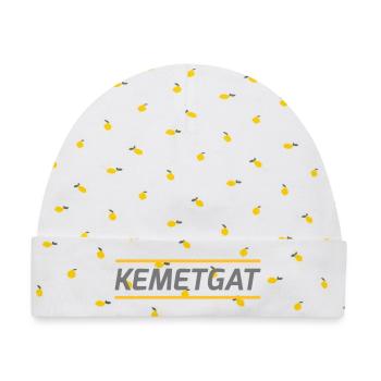 Kemetga - Antwerpener Dialekt - Baby Premium Organic Mütze - Weiß/Zitronengelb - Vorne