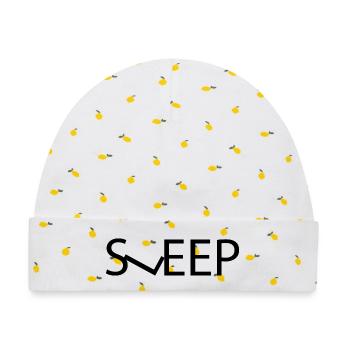 sleep - word design - Baby Premium Organic Mütze - Weiß/Zitronengelb - Vorne